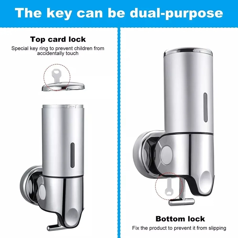 DISPENSADOR DE JABON INOXIDABLE LIQUIDO MONTADO EN LA PARED - 1
