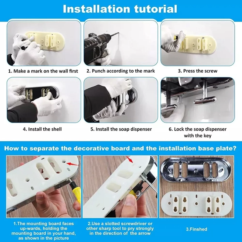 DISPENSADOR DE JABON INOXIDABLE LIQUIDO MONTADO EN LA PARED - 2