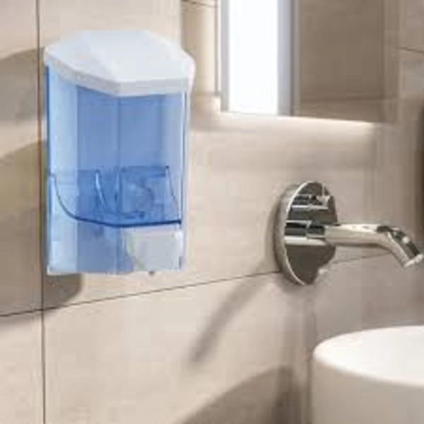 DISPENSADOR JABON LIQUIDO DE PARED LIVE TRANSPARENTE 500 ML - 2