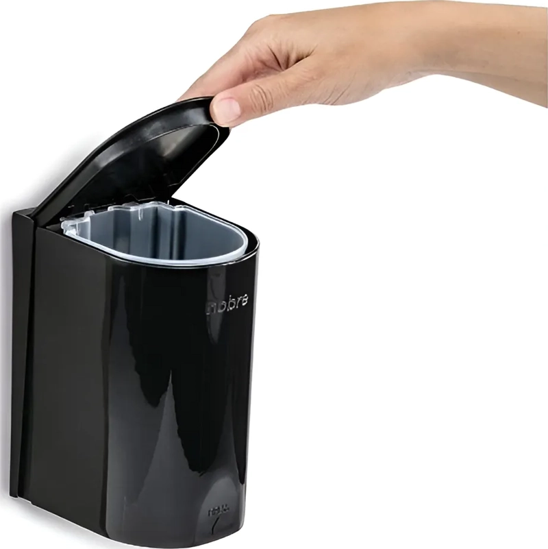 MINI DISPENSADOR DE JABON NOBLE, DISPENSADOR DE JABON EN GEL CON ALCOHOL C RESEV, COLOR NEGRO - 3
