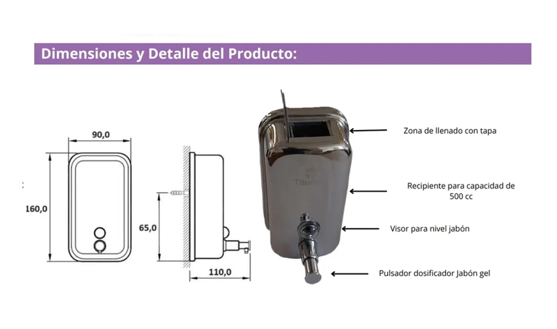 DISPENSADOR DE JABON, VIDRIO COLOR MOD 94 - 2