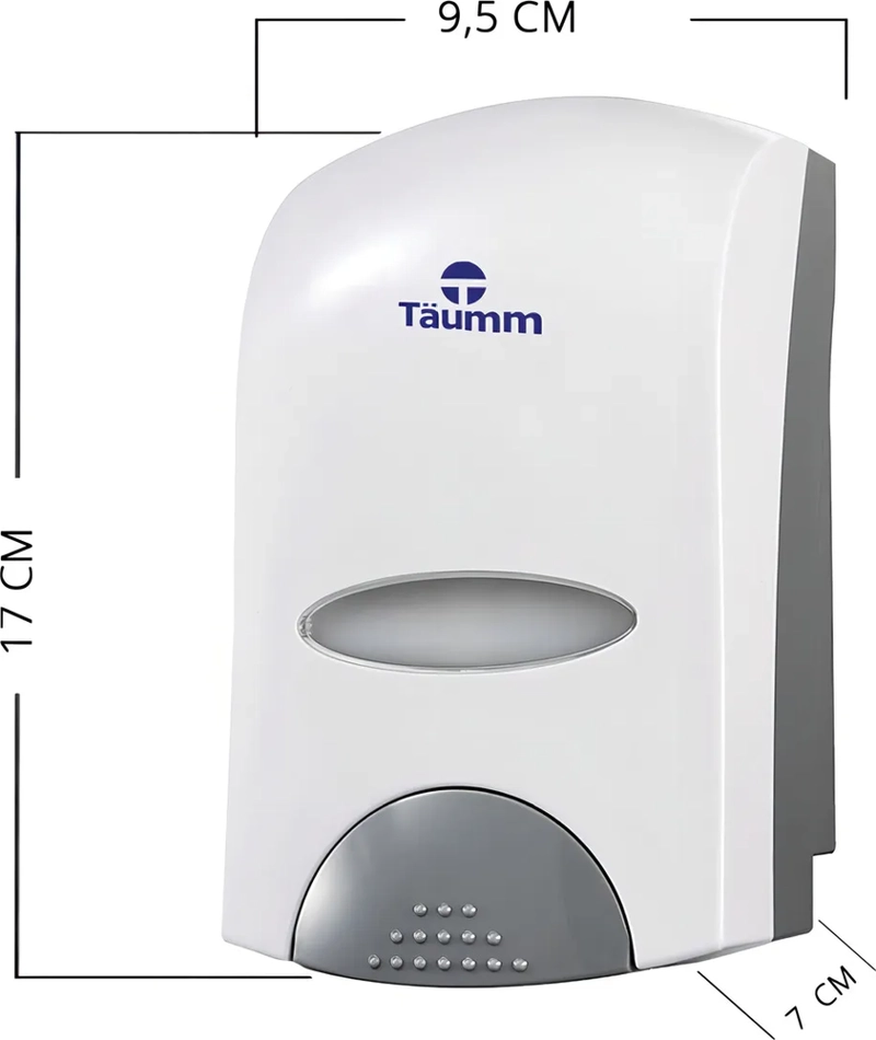 DISPENSADOR JABON PLASTICO AL MURO 500 ML COLOR BLANCO - 1