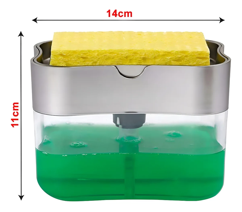 DISPENSADOR DE JABON LIQUIDO + ESPONJA PARA AYUDIN - COCINA COLOR REFERENCIAL - 6