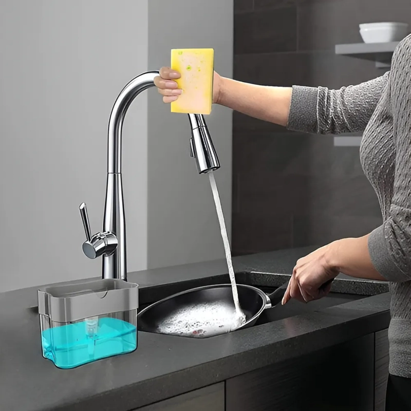 DISPENSADOR AHORRADOR LAVA LOZAS Y JABON LIQUIDO DE COCINA COLOR S/C - 2