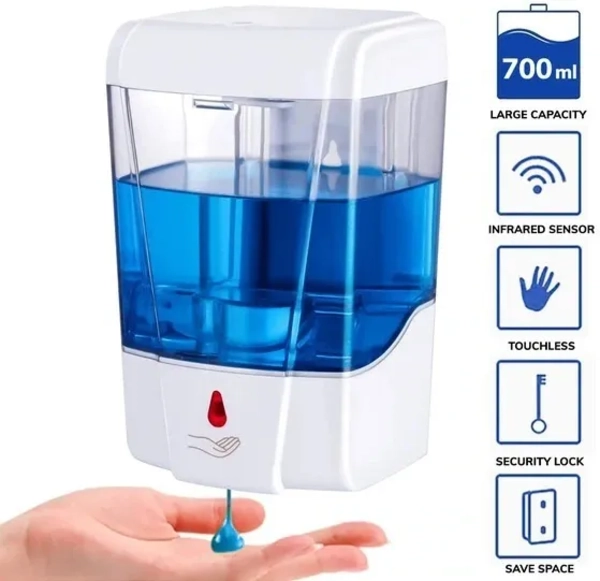 DISPENSADOR AUTOMATICO 700ML JABON O ALCOHOL GEL (IVA INCL.) - 1