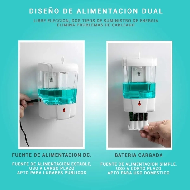 DISPENSADOR AUTOMATICO 700ML JABON O ALCOHOL GEL (IVA INCL.) - 3