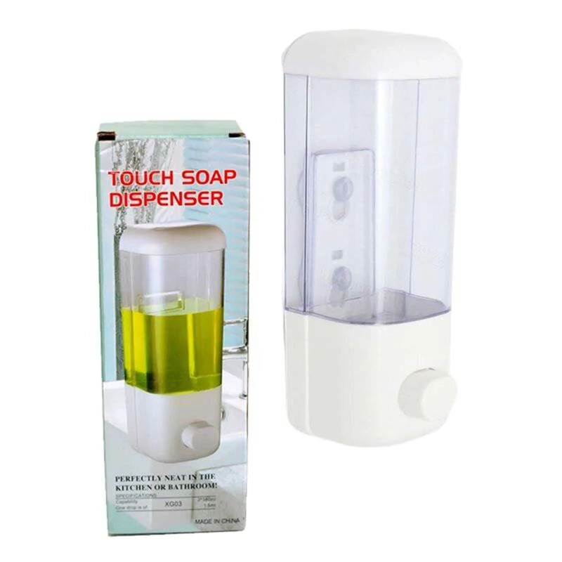DISPENSADOR DE JABON LIQUIDO ALCOHOL GEL BLANCO - 1