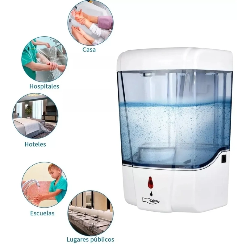 DISPENSADOR AUTOMATICO SIN CONTACTO DE JABON / ALCOHOL GEL BLANCO - 2