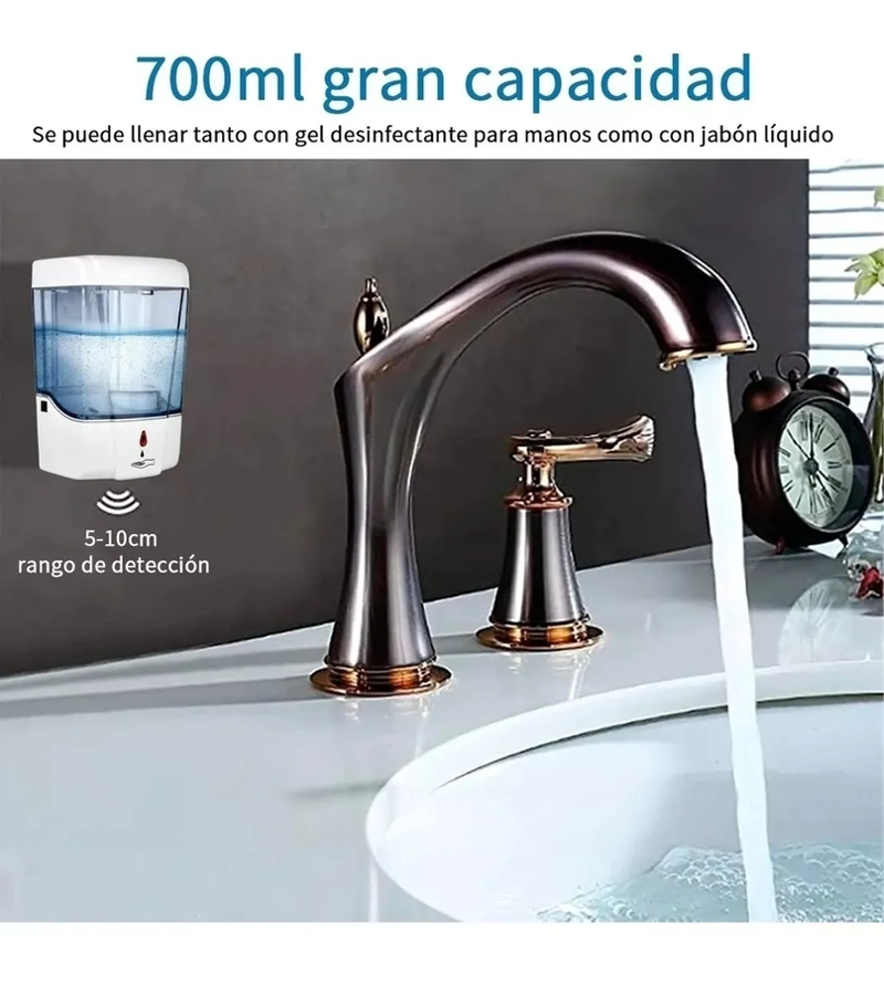DISPENSADOR AUTOMATICO SIN CONTACTO DE JABON / ALCOHOL GEL BLANCO - 5