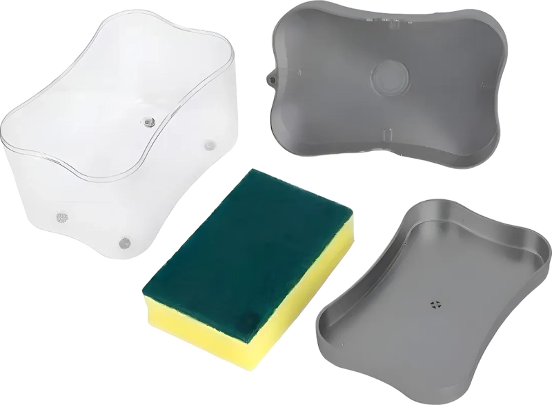 DISPENSADOR JABON LAVALOZAS BOMBA ESPONJA CON RECIPIENTE COLOR GRIS - 5