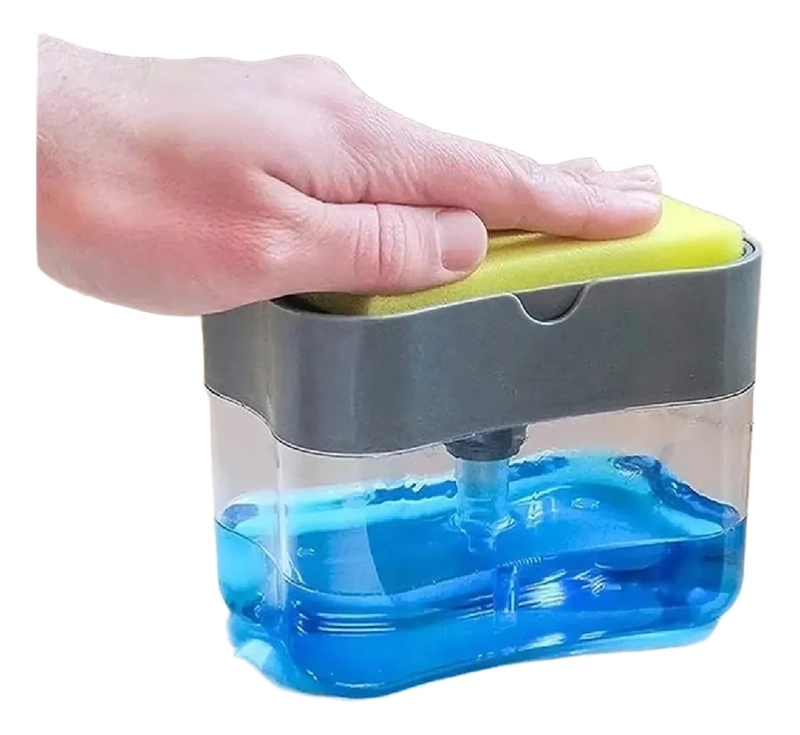 DISPENSADOR DE LAVALOZAS PORTATIL CON SOPORTE DE ESPONJA - 1