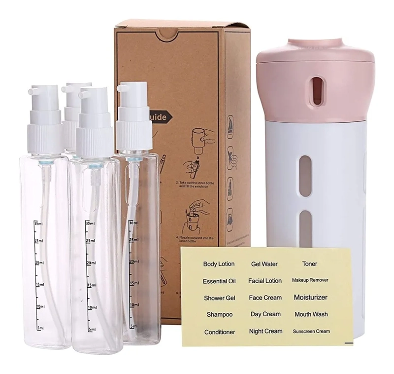 DISPENSADOR JABON ALCOHOL GEL PORTATIL 4 EN 1 BLANCO - 4