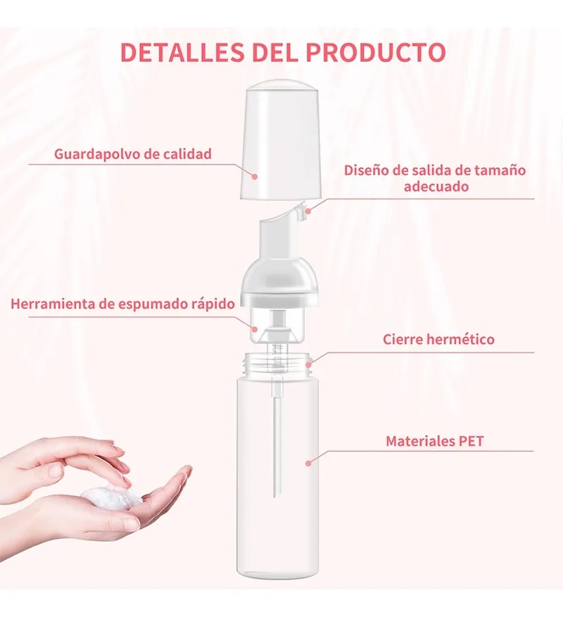 ENVASE BOMBA ESPUMA 50 ML PACK 20 UNIDADES BLANCO - 2