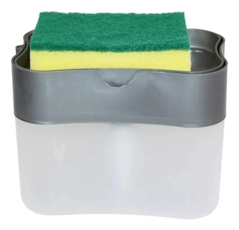DISPENSADOR DE JABON LIQUIDO LAVALOZA COCINA HOGAR GRIS - 1