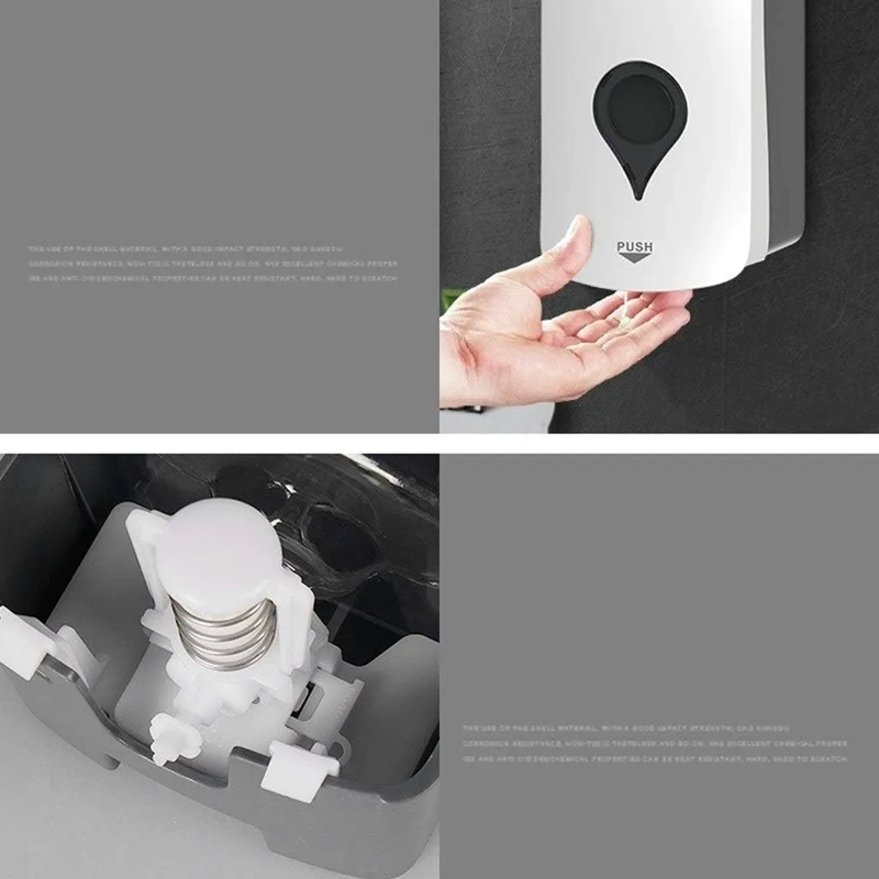 DISPENSADOR JABON LIQUIDO RELLENABLE PLASTICO AL MURO 1000ML COLOR BLANCO - 325015 - 2