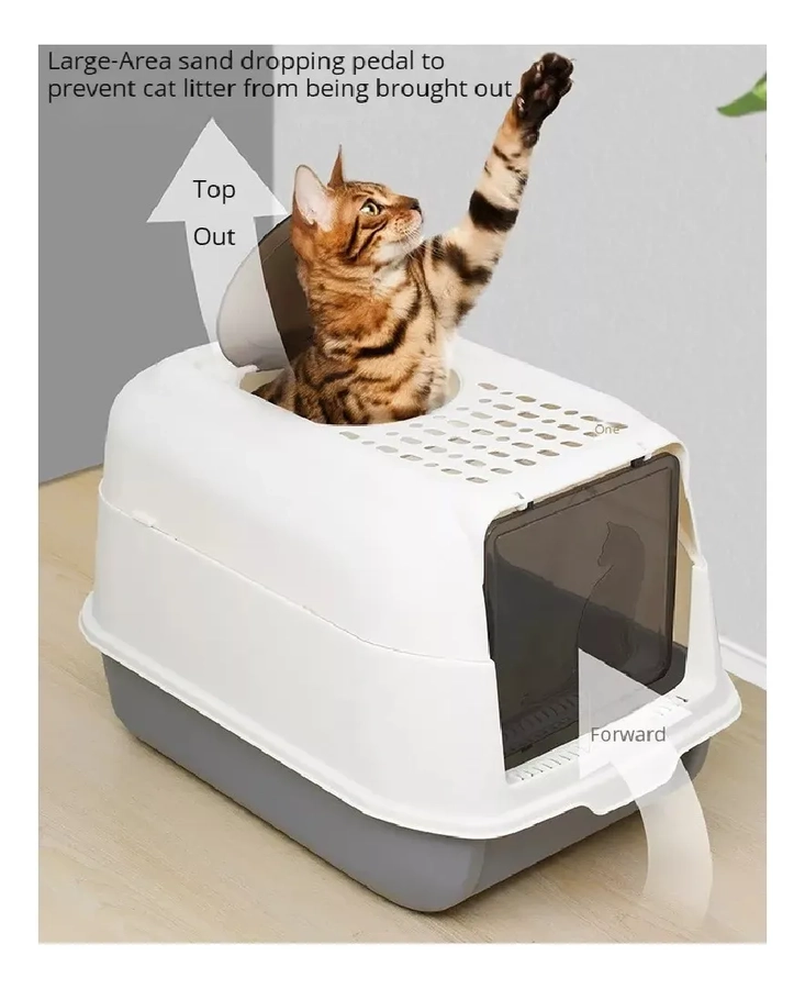 CAJA DE ARENA PARA GATOS CON PALA ARENERO 2 EN 1 ARENERO - 1