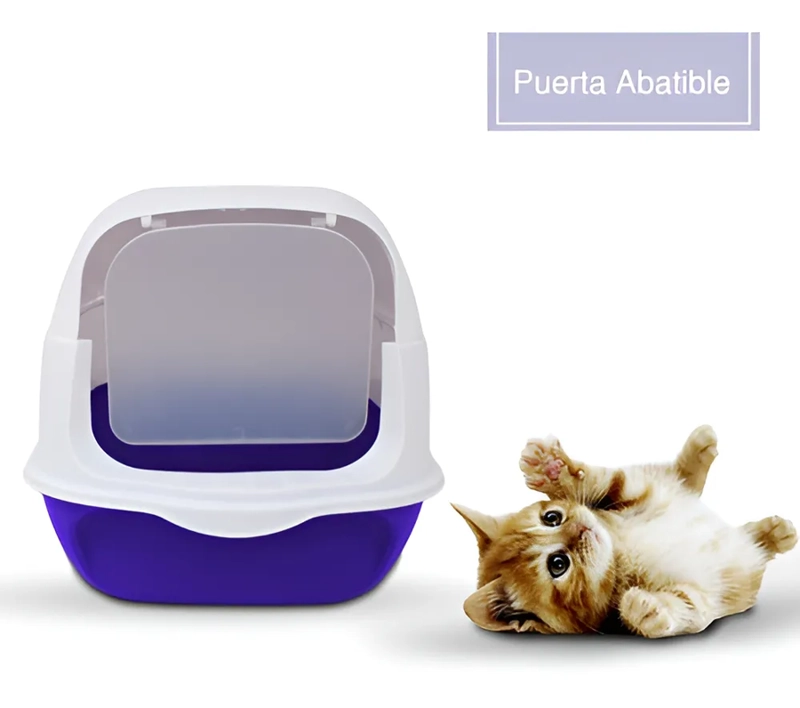 ARENERO GATO CERRADO FILTRO ANTI OLOR PUERTA ABATIBLE PALA COLOR AZUL - 1