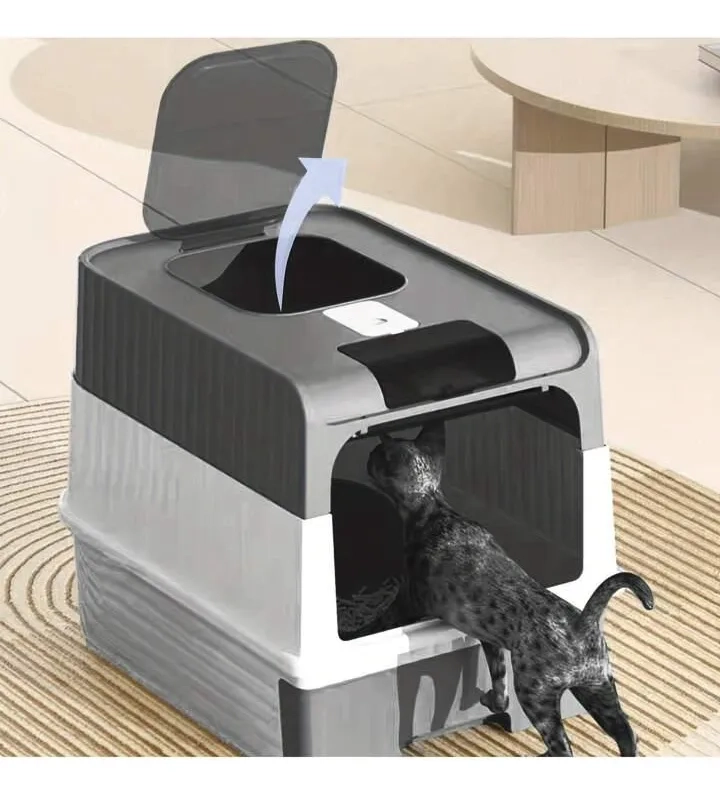ARENERO CERRADO GRANDE PARA GATOS - XL CAJA EXTRAIBLE - 4