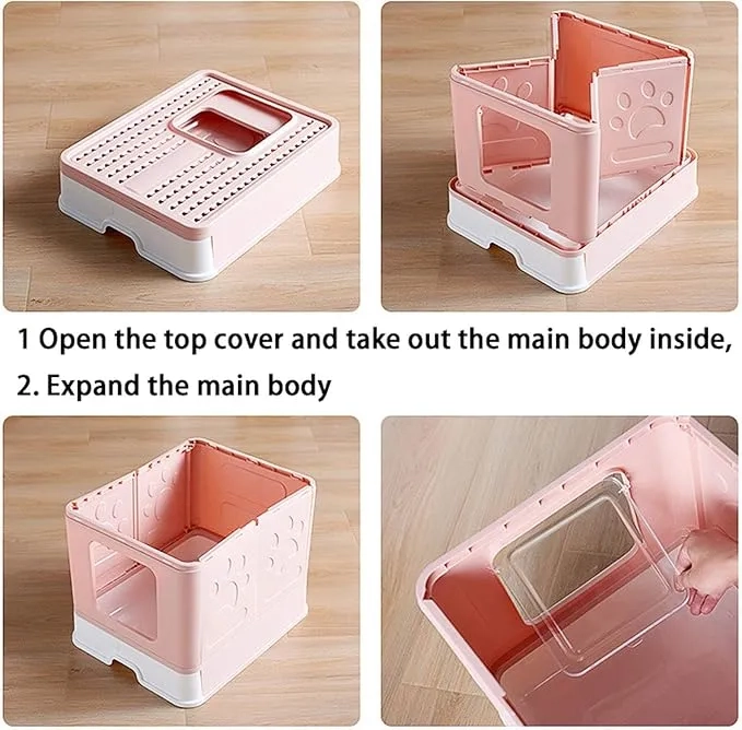 CAJA DE ARENA PARA GATOS PEGABLE ARENERO CERRADA CON PALA - 2