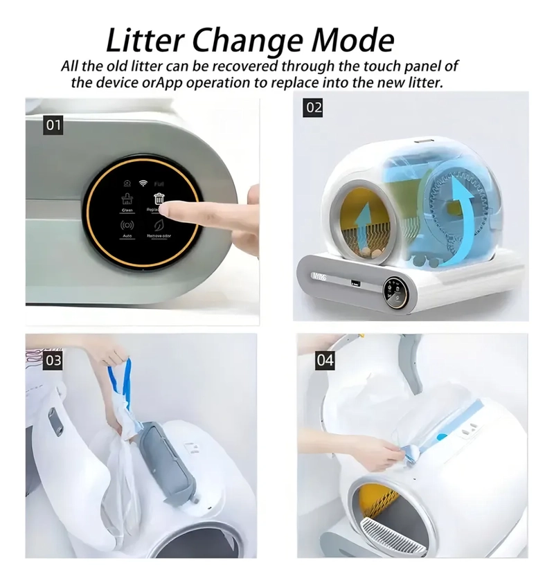 ARENERO ROBOT AUTOMATICO PARA GATOS 2.0 WIFI COLOR BLANCO - 3