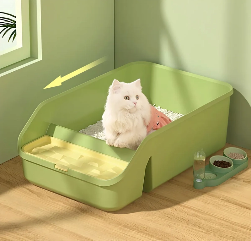 ARENERO GRANDE ABIERTO PARA GATOS - BAÑO SANITARIO XL COLOR ROJO - 3