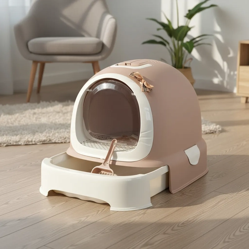 ARENERO PARA GATO + BANDEJA INFERIOR BEIGE - 1