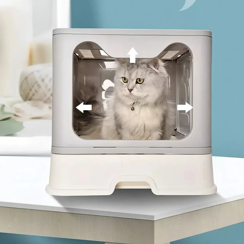 ARENERO PARA GATOS CERRADO MASCOTAS BANDEJA SANITARIA XL BLANCO - 1