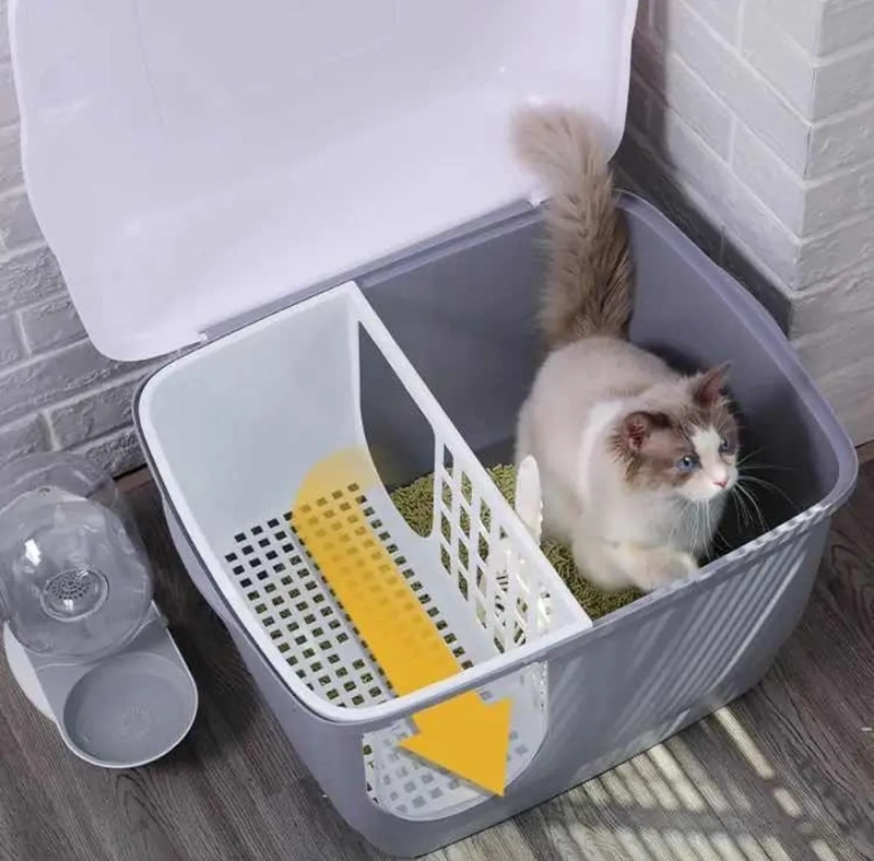 ARENERO MODERNO DE ENTRENAMIENTO PARA GATOS - BAÑO SANITARIO - 2