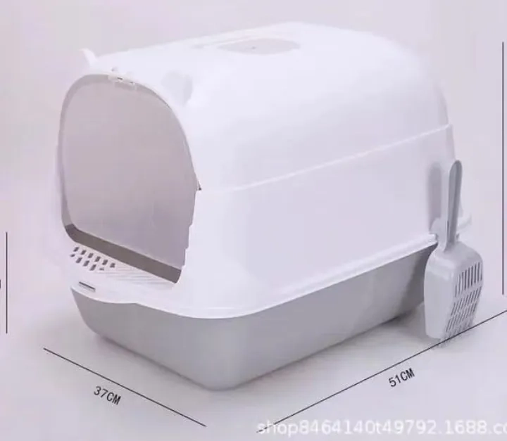 ARENERO DE GATOS BANDEJA SANITARIA BAÑO DE MASCOTA PALA XL BLANCO - 1