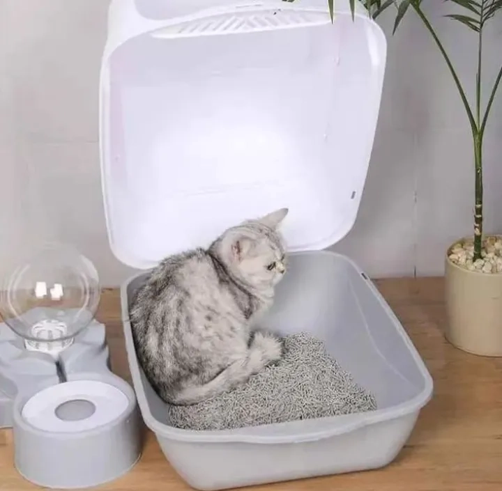 ARENERO DE GATOS BANDEJA SANITARIA BAÑO DE MASCOTA PALA XL BLANCO - 4