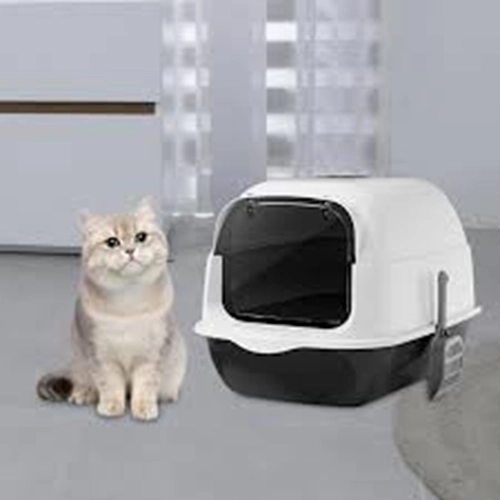 ARENERO CERRADO PARA GATOS ANTIOLORES PUERTA PALITA Y FILTRO COLOR NEGRO - 2