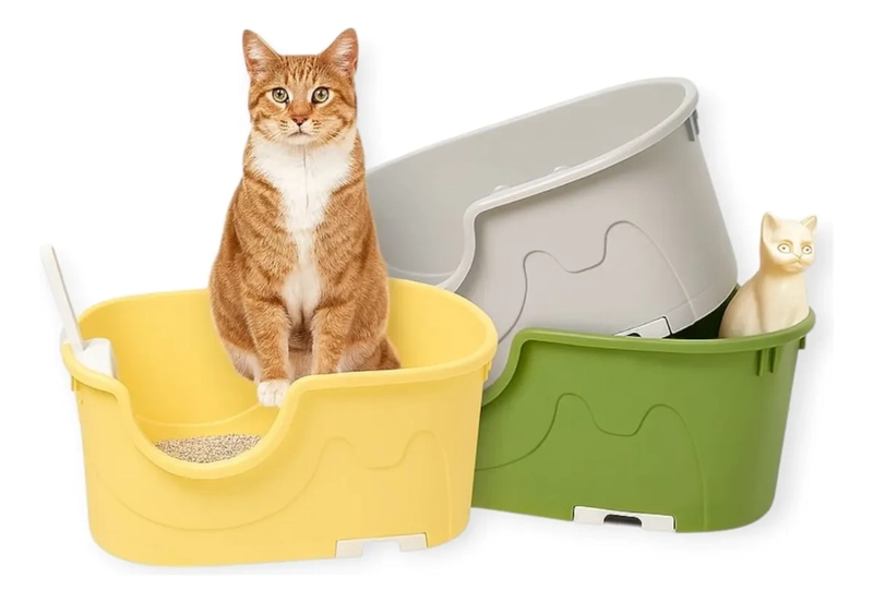 ARENERO CAJA SANITARIA BAÑO PARA MASCOTAS ABIERTO VERDE - 2