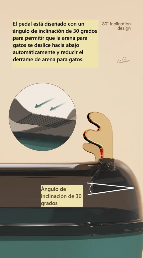 ARENERO GRANDE 50CM BANDEJA SANITARIA D GATO CON PALA VERDE - 5