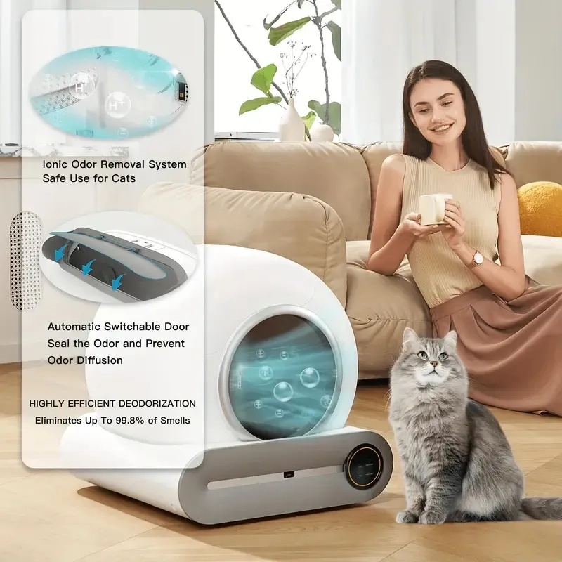 CAJA DE ARENA ROBOT DE LIMPIEZA AUTOMATICA PARA GATOS ARENER BLANCO - 3