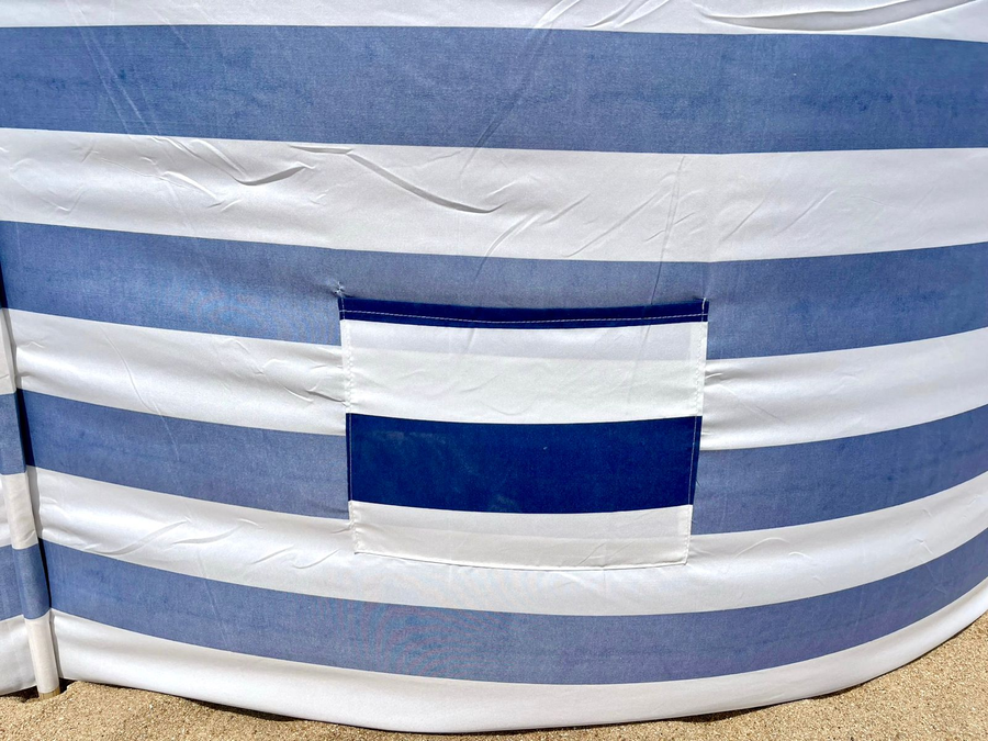 PARAVIENTO 3MTRS CON ESTACA DE MADERA AZUL - 1
