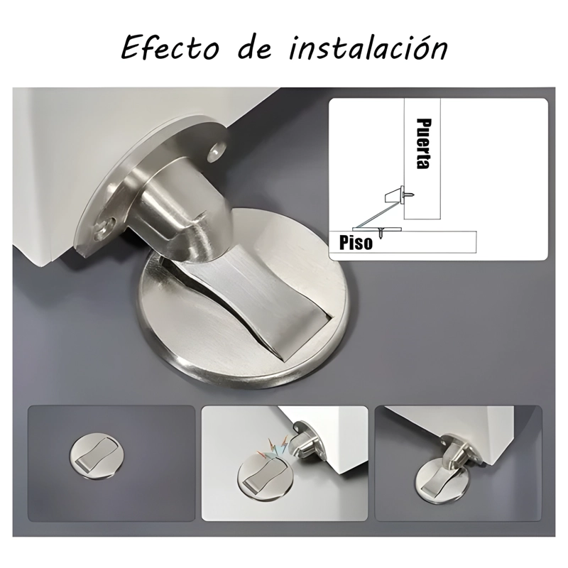PACK 4 TOPES MAGNE TICOS PARA PUERTA ACERO INOXIDABLE - 2