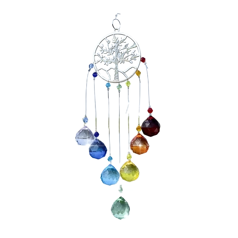ATRAPASOL CRISTAL ARBOL DE LA VIDA 7 CHAKRAS - 2