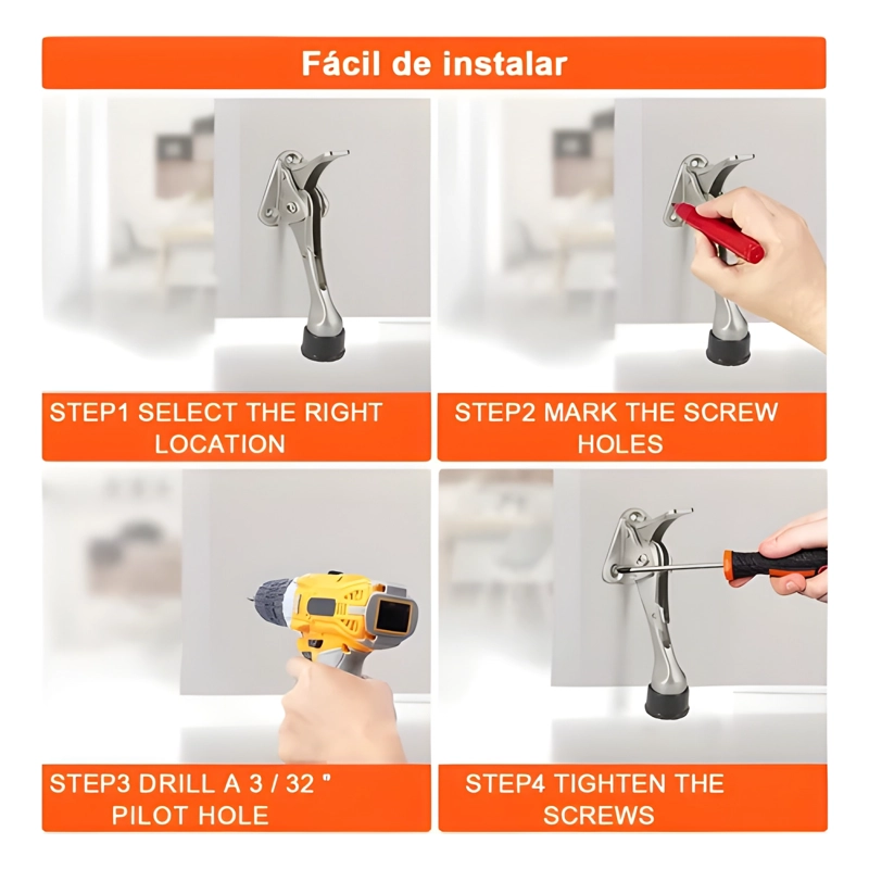 PACK 2 TOPES DE PUERTA ABATIBLE PLATEADO #4 - 2