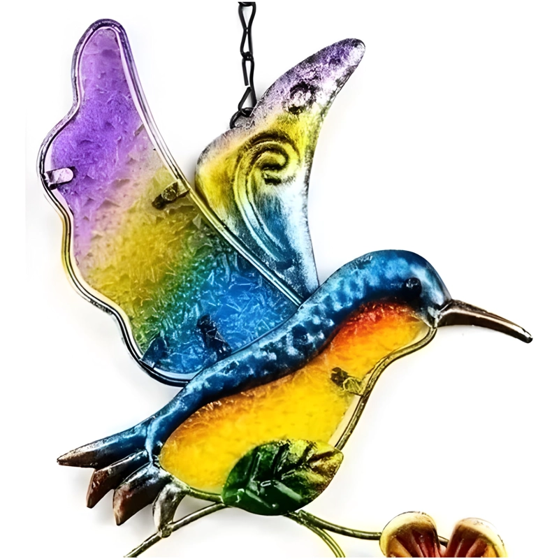 COLGANTE JARDIN COLIBRI VIDRIO Y COBRE #11 - 3