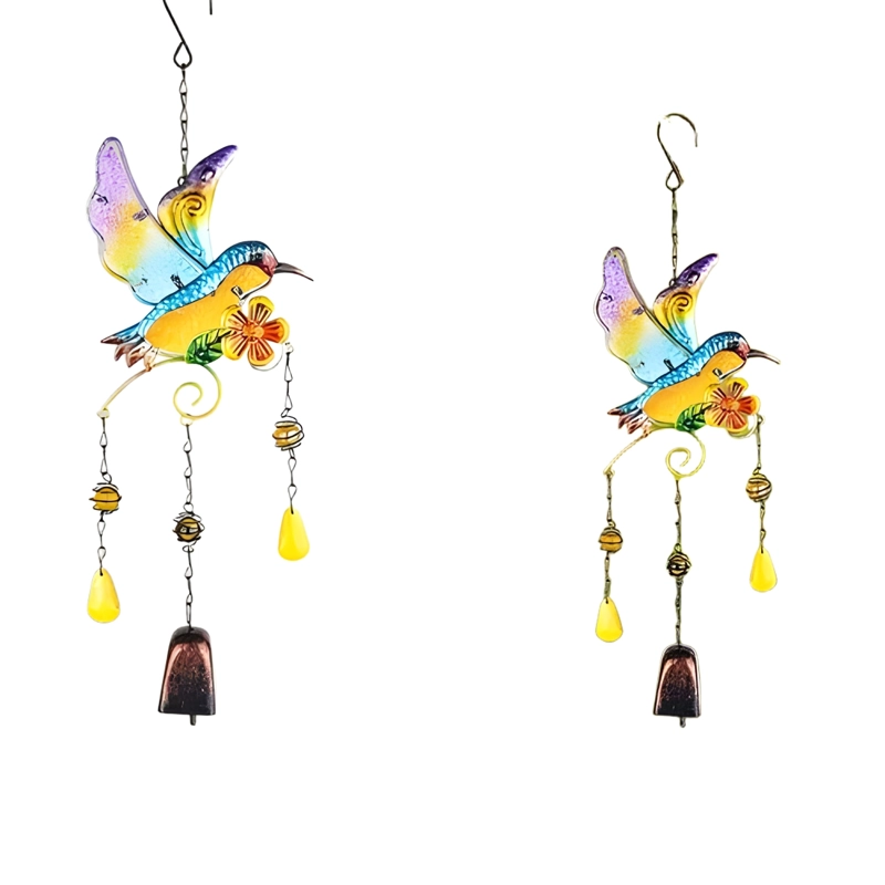 COLGANTE JARDIN COLIBRI VIDRIO Y COBRE #5 - 1