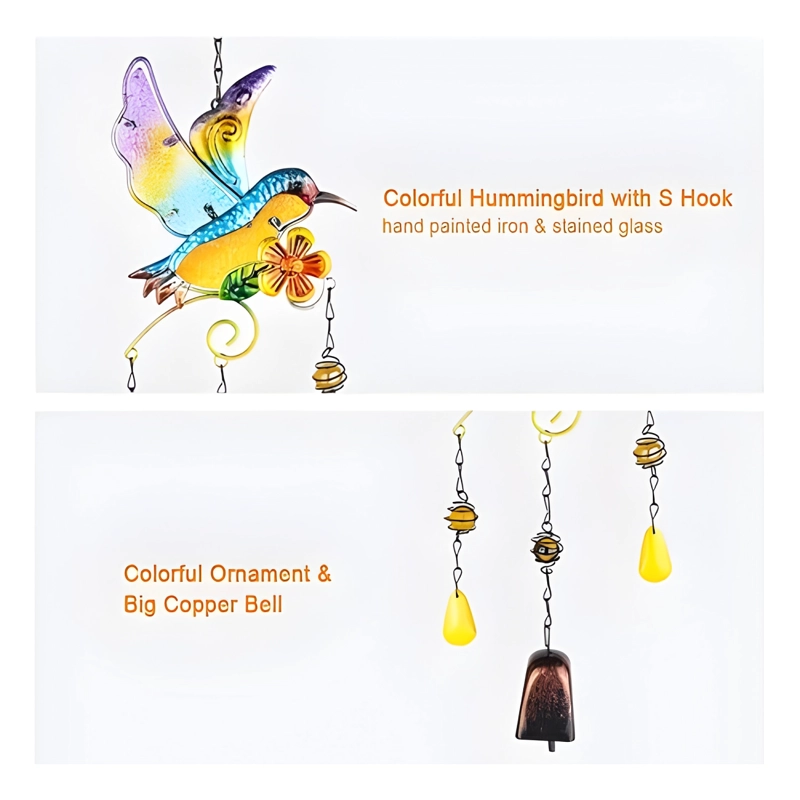 COLGANTE JARDIN COLIBRI VIDRIO Y COBRE #5 - 4