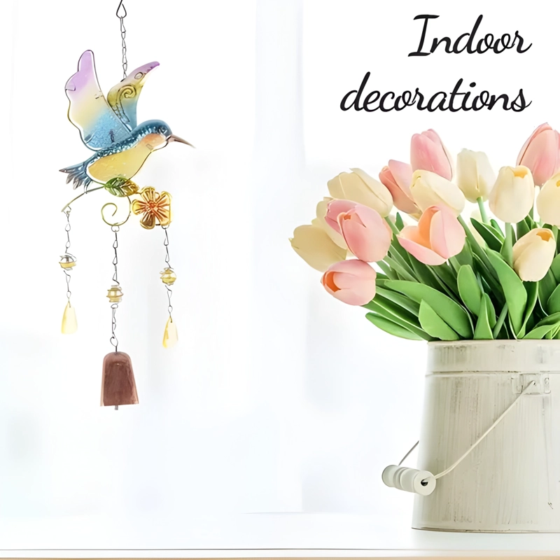 COLGANTE JARDIN COLIBRI VIDRIO Y COBRE #13 - 1