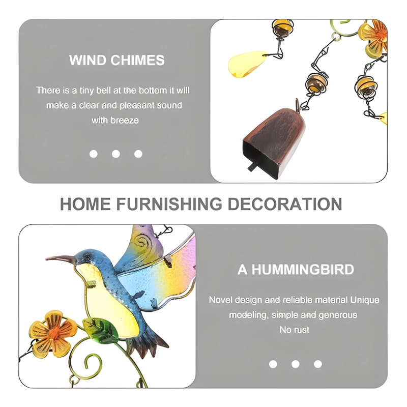 COLGANTE JARDIN COLIBRI VIDRIO Y COBRE #13 - 2