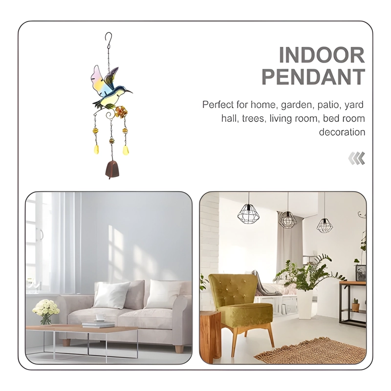 COLGANTE JARDIN COLIBRI VIDRIO Y COBRE #13 - 3