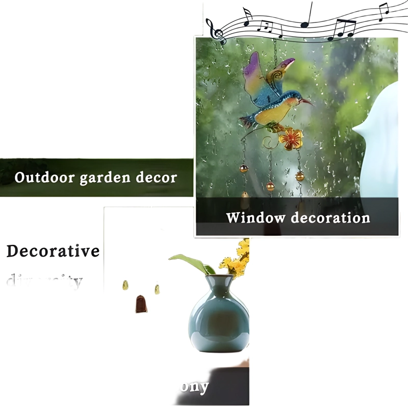 COLGANTE JARDIN COLIBRI VIDRIO Y COBRE #13 - 4