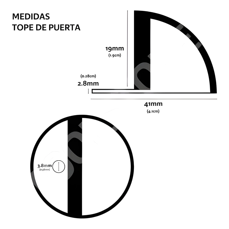 TOPE DE PUERTA PARA PISO MEDIA LUNA SATINADO - 1