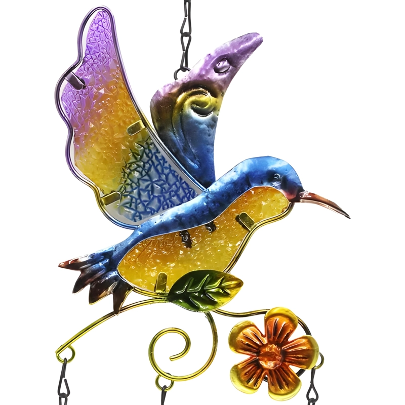 CARILLON DE VIENTO COLIBRI PARA JARDIN COBRE - 1