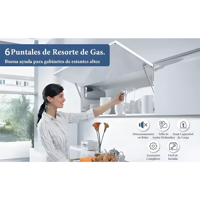 BRAZO HIDRAULICO 100N PACK 6 PARA PUERTAS - 3
