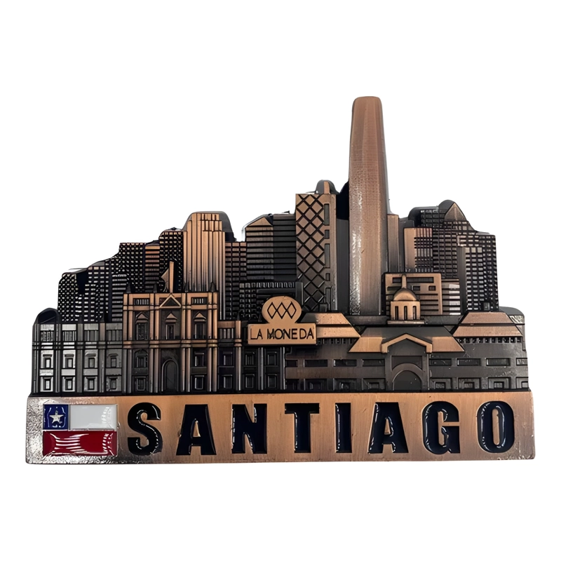 PACK 4 IMANES SOUVENIR SANTIAGO DE CHILE COBRE - 1