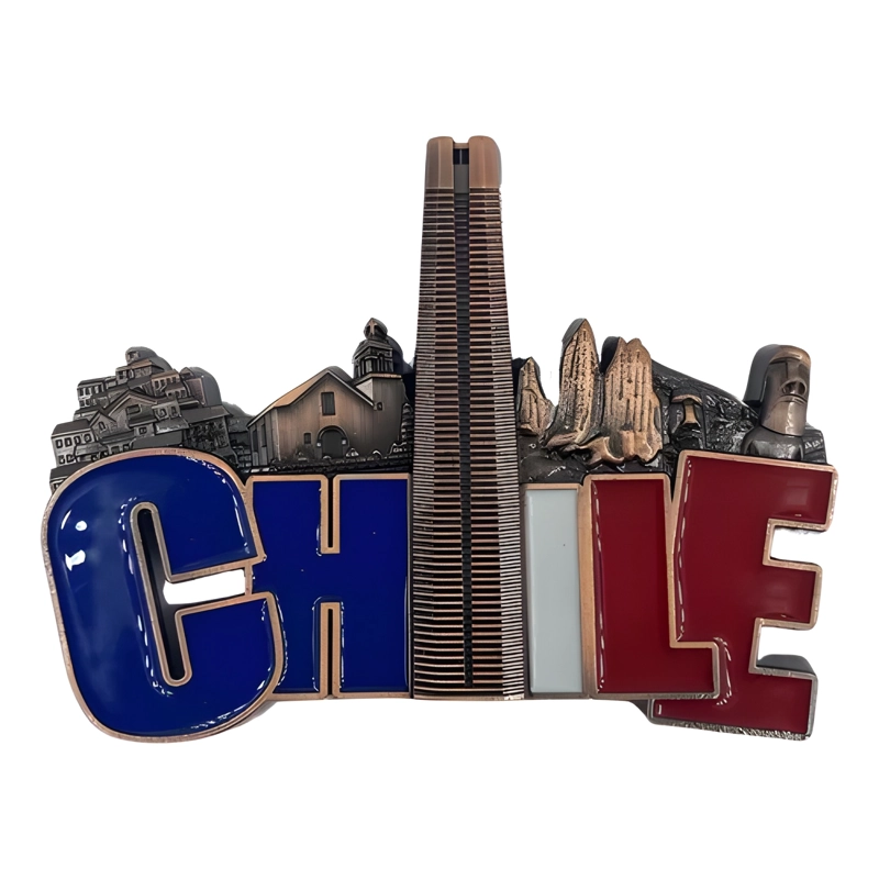 PACK 4 IMANES SOUVENIR SANTIAGO DE CHILE COBRE - 2